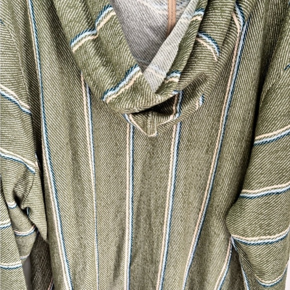 Natural Reflections Green Striped Baja Hoodie Pullover Sweater 2X - Picture 7 of 10